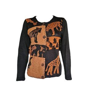 vintage cottagecore animal cardigan